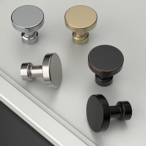 Amerdeco Oil Rubbed Bronze Cabinet Knobs for Drawers and Cabinets 1-1/6 Inch Single Hole Pulls 10 Pack
